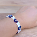 Handmade Black & White Beaded Necklace and Bracelet Set – Moroccan Jewelry